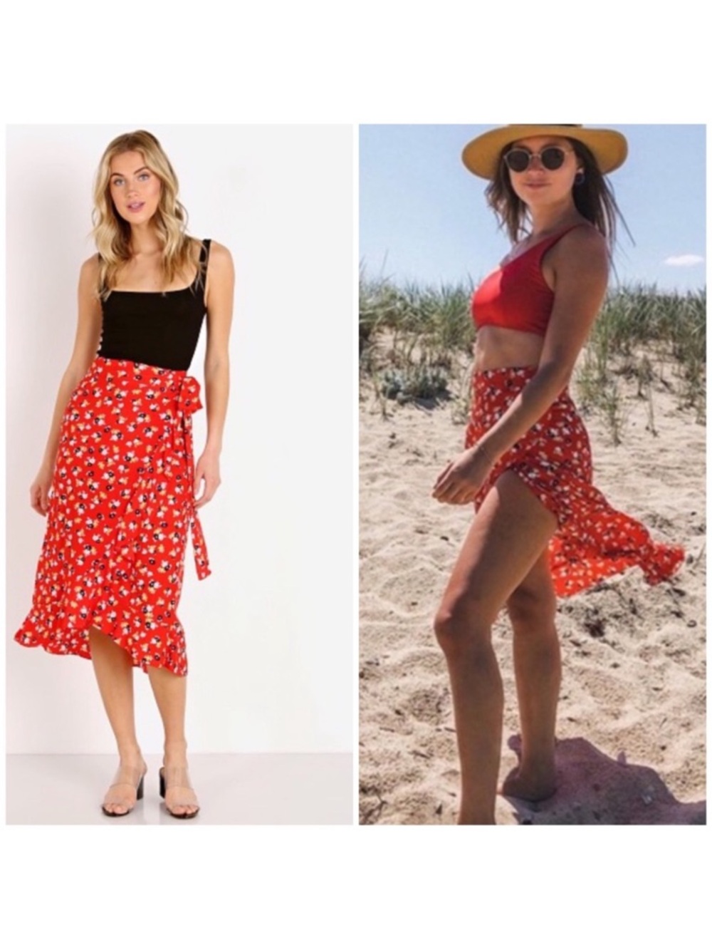 Anthropologie | Floral Celeste Wrap Midi Skirt